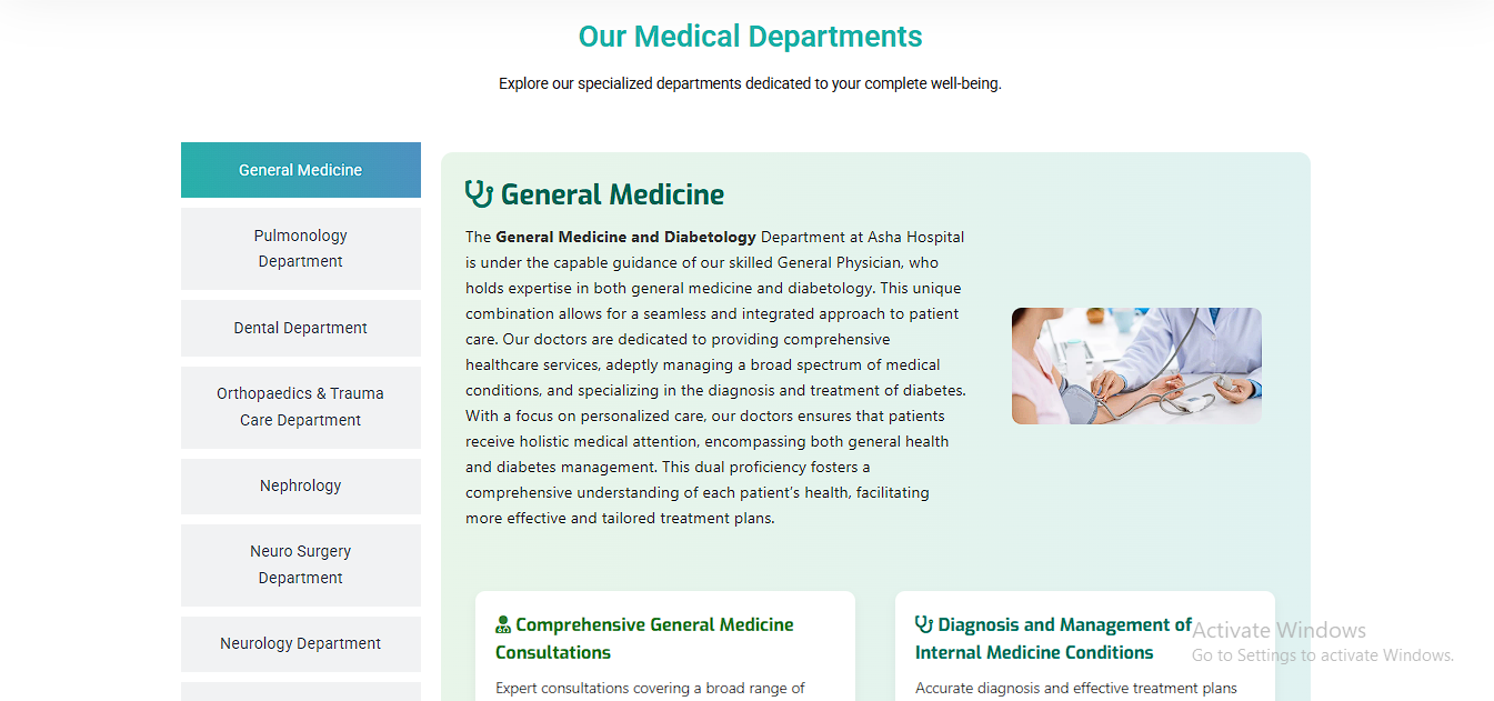 Asha Hospital Website and Software